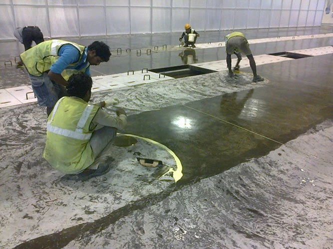 On-site flooring, coating and waterproofing execution by our delivery teams.